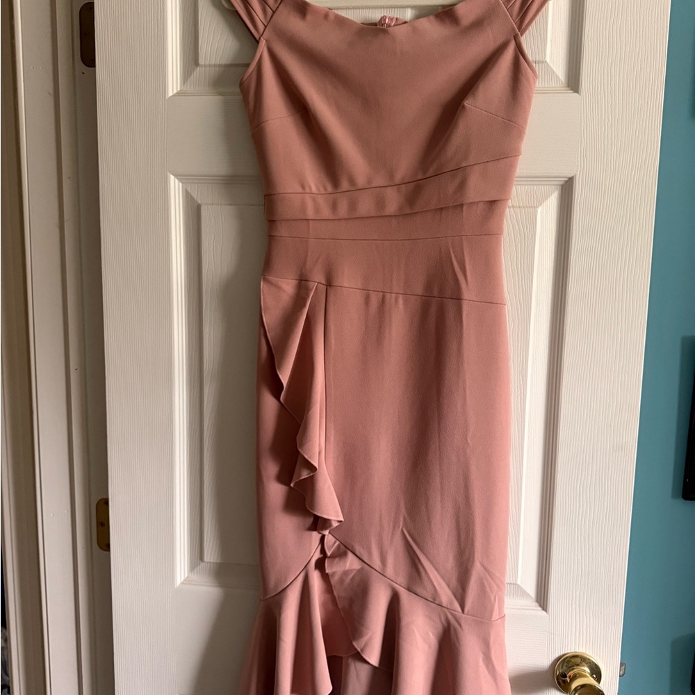 Elegant Pink Ruffle Dress